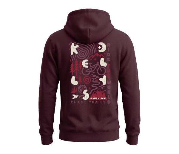 Mikina s kapucňou KELLYS CHASE TRAILS, Red Brown, S