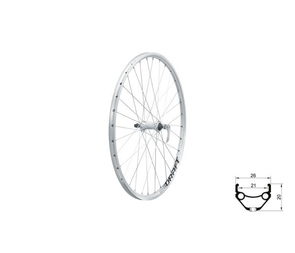 Zapletené kolo přední KLS DRAFT V-brake F, 26", silver