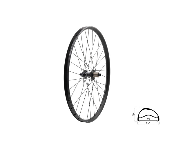 Zapletené kolo zadní KLS SEGADOR 27 SL DSC R, 28/29", black