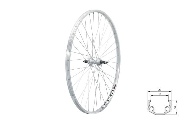 Zapletené kolo zadní KLS EVENT V-brake R, 28", silver