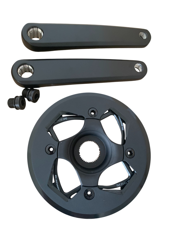 Crankset Delta 170Q:8 (L+R) Isis Black mate w/36T CF3D w/GXU Spider CL53 and CG TJ w/M15