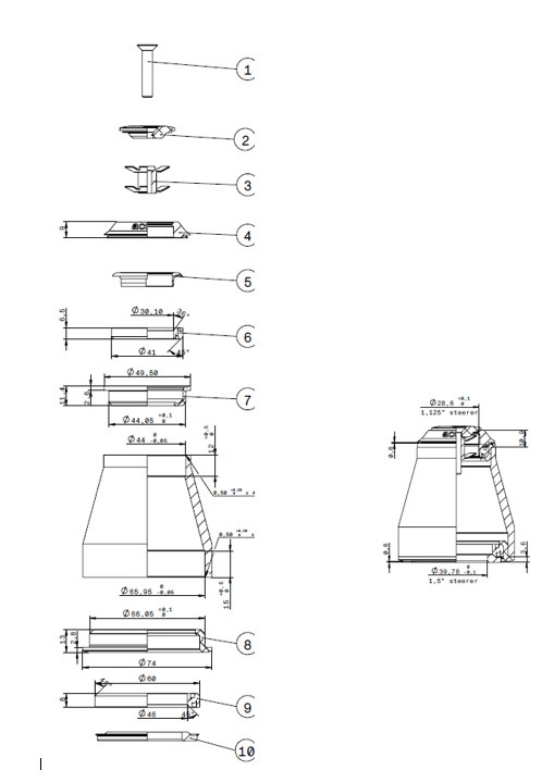 310.02.678 - H/parts ACROS AZA-678 ZS44/28,6/OD50-ZS66/40/OD74, 310.02.678