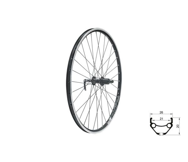 Zapletené kolo zadní KLS DRAFT V-brake R, 28/29", black