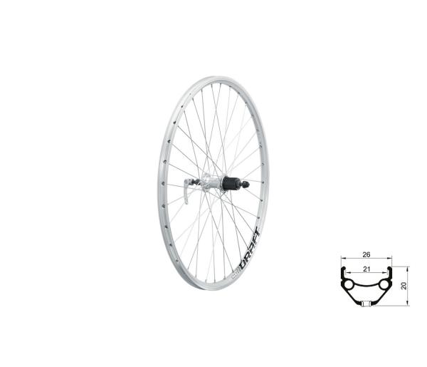 Zapletené kolo zadní KLS DRAFT V-brake R, 26", silver