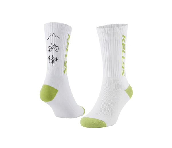 Ponožky KELLYS ESSENTIAL, White-Lime, 43-46